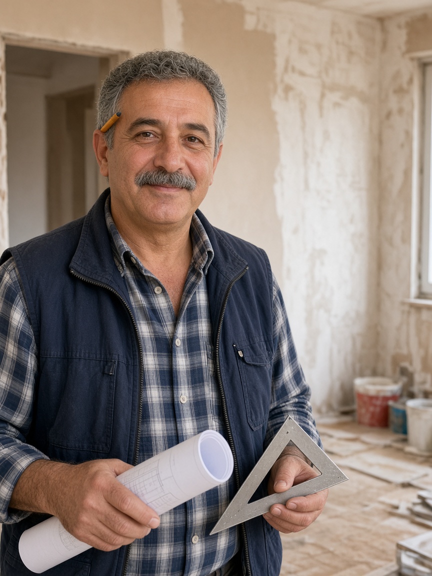 Gönye Tadilat ustabaşı plan ve gönyeyle